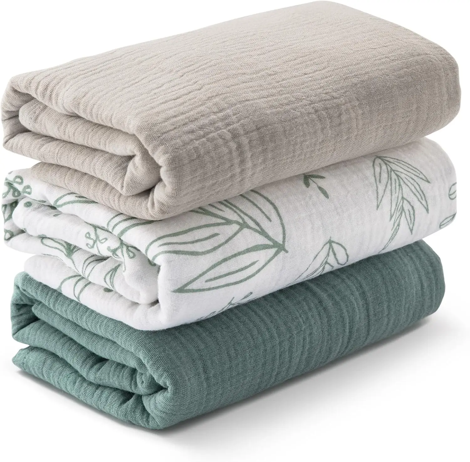 Baby Products Gift Pack - 3-Pack Muslin Swaddle Blankets for Newborns,