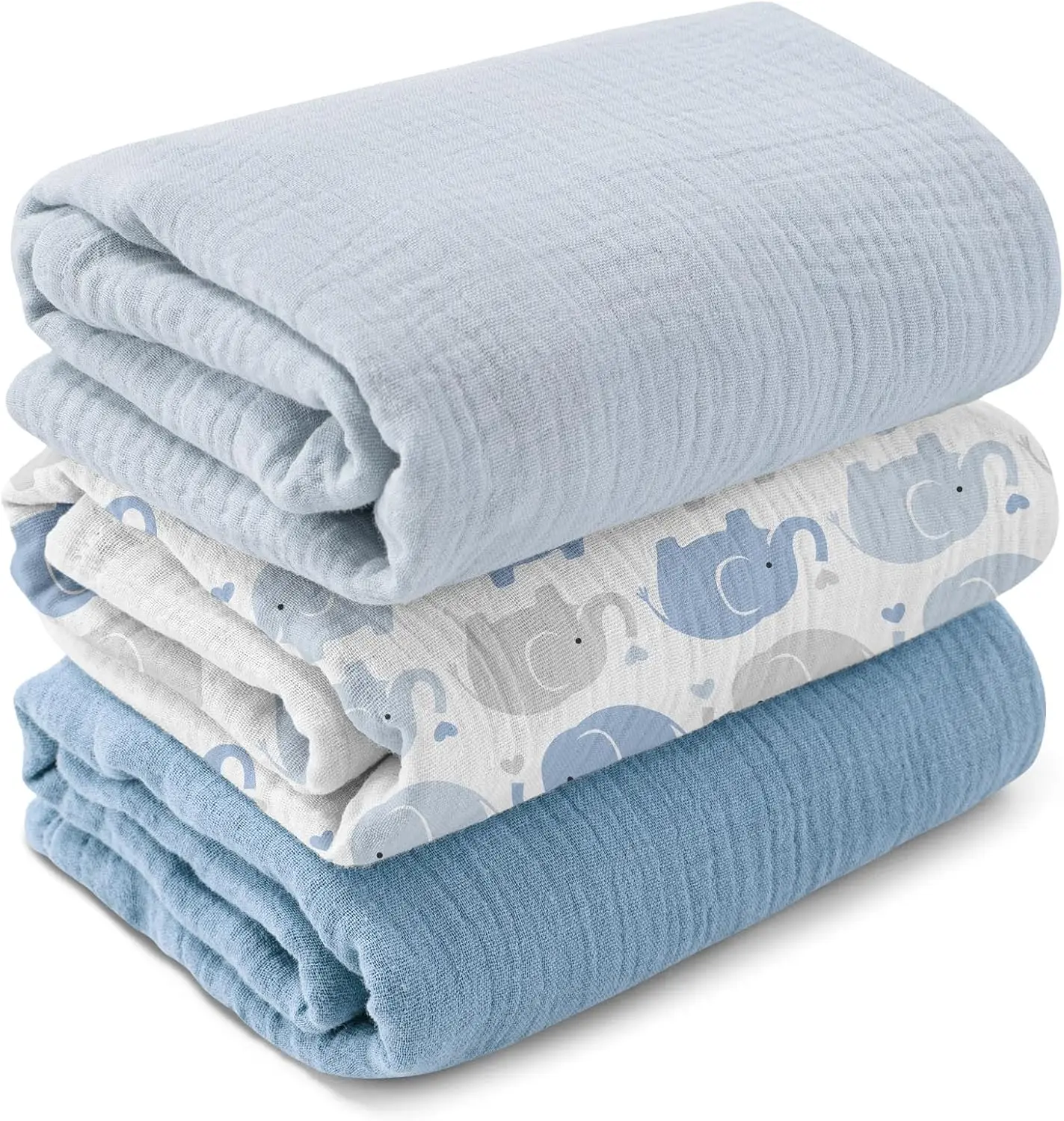 Baby Products Gift Pack - 3-Pack Muslin Swaddle Blankets for Newborns,